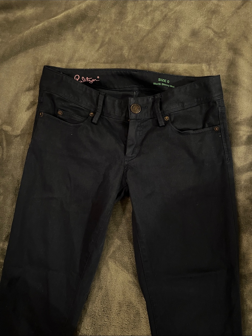 Dark navy low rise skinny pants